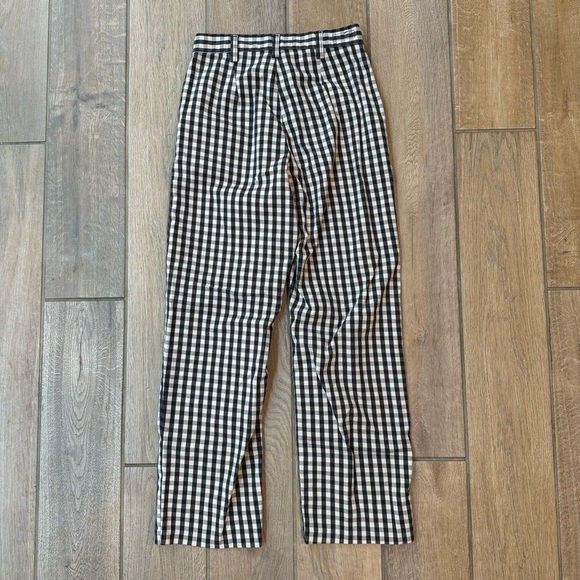 Levi's Women's Math Club Slacks Pants Plaid Black White Straight Leg Crop 24 - Picture 6 of 7